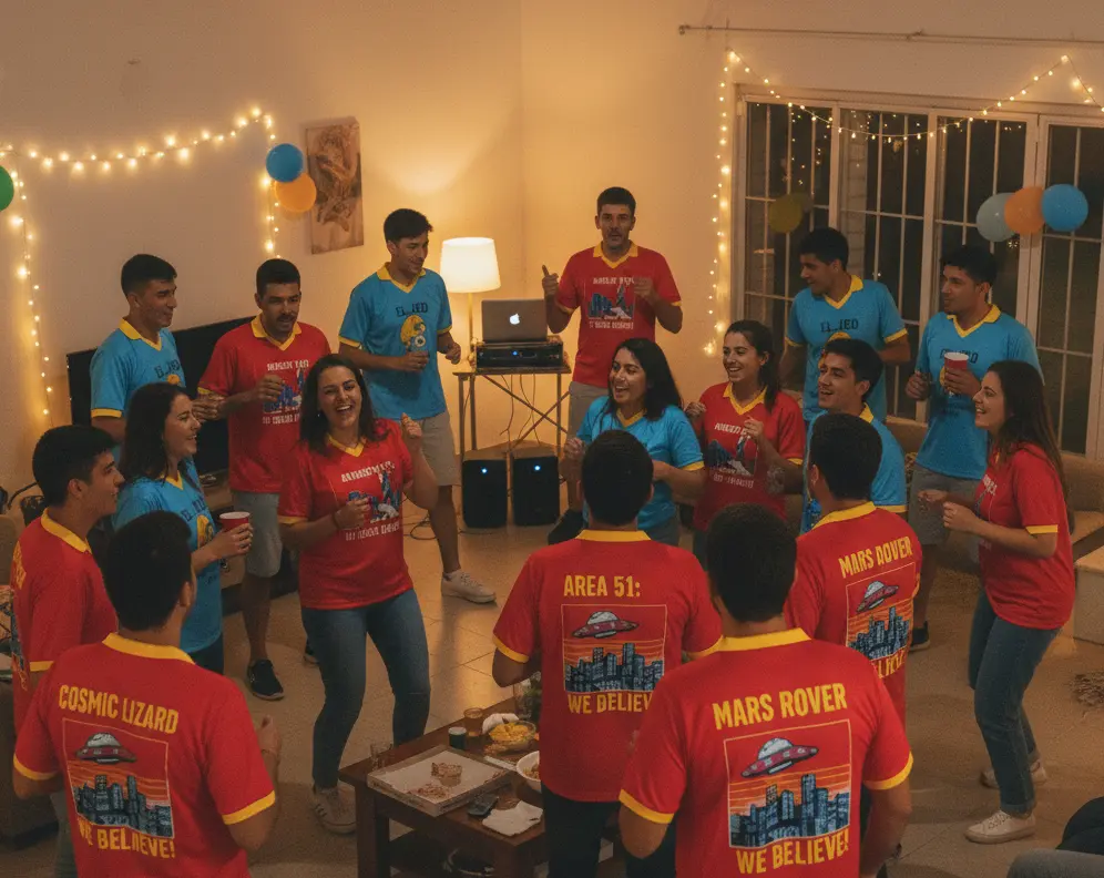 Fiesta con camisetas personalizadas en Alicante