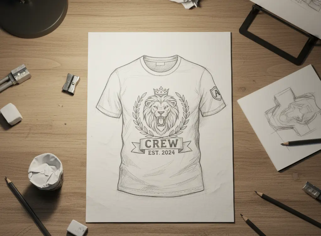 Boceto de una camiseta personalizada