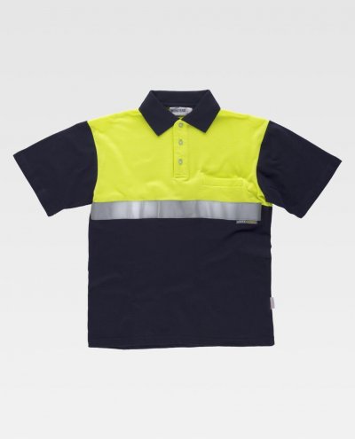 Polo WORK alta visibilidad hombros C3841