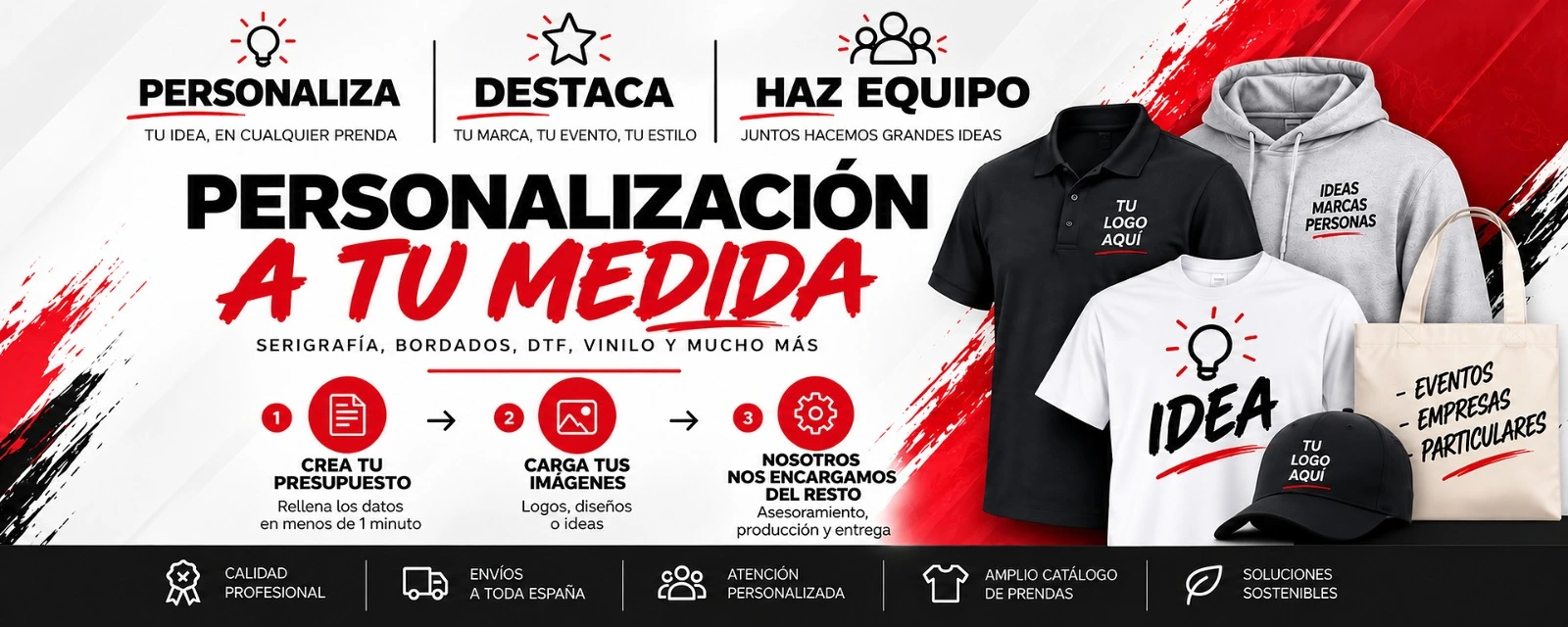 Personaliza tus camisetas y ropa a medida